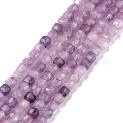 Fili di perle di giada lilla naturale, sfaccettato, cubo, 2.5x2.5x2.5mm, Foro: 0.5 mm, circa 186~188pcs/filo, 15.16~15.35 pollice (38.5~39 cm)