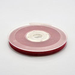Ruban de velours en polyester pour emballage de cadeaux et décoration de festival, rouge foncé, 1/4 pouce (7 mm), environ 70yards / rouleau (64m / rouleau)