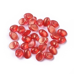 Glas Anhänger / charms, Oval, rot, 8x6x4 mm, Bohrung: 1 mm