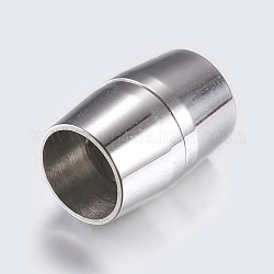 304 fermoirs magnétiques en acier inoxydable avec emembouts à coller, surface lisse, colonne, couleur inoxydable, 19x13mm, Trou: 10mm