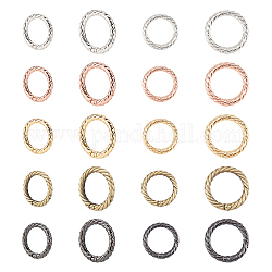 Pandahall Elite 20 Stück 5 Farben 2 Größen Zinklegierung Federtorringe, o Ringe, Mischfarbe, 29~35x5 mm, Innendurchmesser: 19~25 mm