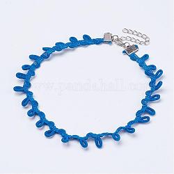 Ожерелья из готического ожерелья, с железом найти, платина, синие, 11.4 дюйм (29 см)