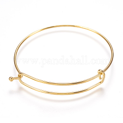 Placage ionique (ip) réglable 304 fabrication de bracelets extensibles en acier inoxydable, or, 2-3/8 pouce (60 mm), 1.5mm