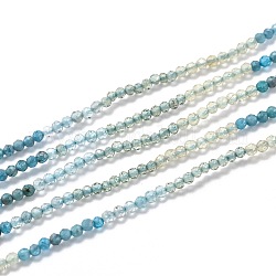 Chapelets de perles en apatite naturelle, dégradé de couleur, facette, ronde, 2mm, Trou: 0.3mm, Environ 230 pcs/chapelet, 15.35 pouce (39 cm)