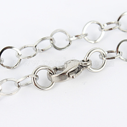 304 Stainless Steel Cable Chain Necklaces, with Lobster Claw Clasps, Stainless Steel Color, 17.7 inch(44.9cm), 5mm