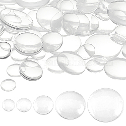 Pandahall Elite 100pcs 5 Stil transparente Glascabochons, Kuppel-Cabochon für Cameo-Foto-Anhänger-Schmuckherstellung, Transparent, 9.5~25x3.5~7 mm, 20pcs / style