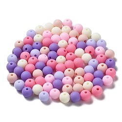 Smerigliato perle sintetiche opache, tondo, rosa caldo, 8mm, Foro: 2 mm, circa 1851pcs/500g