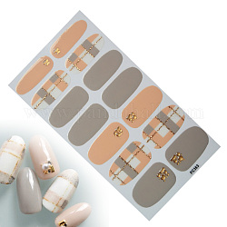 Pegatinas de arte de uñas de tapa completa, autoadhesivo, para decoraciones con puntas de uñas, patrón geometría, colorido, 10.5x5.7 cm