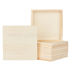 Деревянный ящик для хранения gorgecraft, без крышки коробки, квадратный, деревесиные, 12.2x12.2x1.5 см, 6 шт / комплект