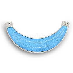 Eisen Mond Verbinder, Kronleuchter Komponenten, mit Harz Cabochons, Platin Farbe, Himmelblau, 125x29x8 mm, Bohrung: 5 mm