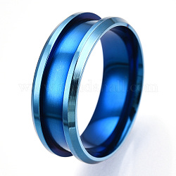 201 кольцо из нержавеющей стали с рифлением для пальцев, кольцевой сердечник, для изготовления инкрустации, синие, Размер 10, внутренний диаметр: 20 мм