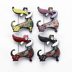 Dog Enamel Pin, Animal Alloy Brooch for Backpack Clothes, Electrophoresis Black, Nickel Free & Lead Free, Mixed Color, 43x37x11mm, pin: 0.8mm