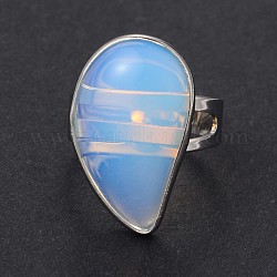 Verstellbare Opalit-Messingringe, 19 mm