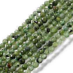 Brins de perles de quartz émeraude naturelle, facette, ronde, 2mm, Trou: 0.5mm, Environ 201 pcs/chapelet, 15.35'' (39 cm)