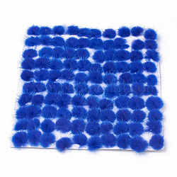 Faux Mink Fur Ball Decoration, Pom Pom Ball, For DIY Craft, Blue, 3.5~4cm, about 50pcs/board