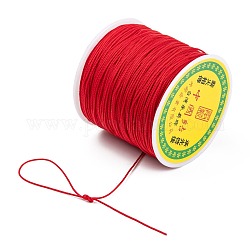 Fil de nœud chinois en nylon, rouge, 0.8mm, environ 98.42 yards (90 m)/rouleau