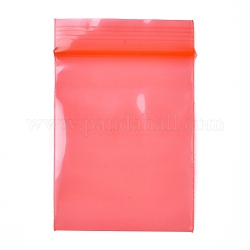 Einfarbige Pe Zip Lock Taschen, wiederverschließbare kleine Schmuckaufbewahrungstaschen, selbstdichtender Beutel, Top-Dichtung, Rechteck, rot, 6.3x4 cm (± 1~3 mm), einseitige Dicke: 2.7 mil (0.07 mm), ca. 90~100 Stk. / Beutel