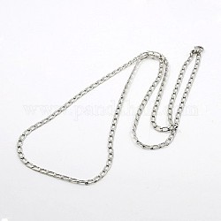 Curb Chain Necklace for Men, 304 Stainless Steel Necklaces, with Lobster Claw Clasps, Stainless Steel Color, 23.2 inch(59cm)