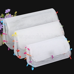 Hoja de lona de malla de plástico en forma de rectángulo de diy, para tejer bolsa crochet proyectos accesorios, blanco, 335x355x1mm