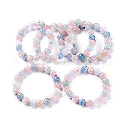 Bracelets extensibles naturels morganite, ronde, 2-3/8 pouce ~ 2-3/8 pouces (5.9~6 cm), perles: 11~13 mm