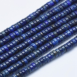 Filo di Perle lapis lazuli naturali , tinto, perline Heishi, Rotondo piatto / disco, 4x2~2.5mm, Foro: 0.5 mm, circa 200pcs/filo, 15.7 pollice (40 cm)