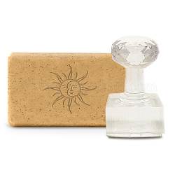 Tampons en plastique, fournitures de moules à savon bricolage, carrée, motif de soleil, 31x31x18mm