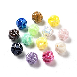 Perles acryliques opaques, ronde irrégulière, couleur mixte, 15x15.5x15.5mm, Trou: 2.2mm