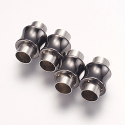 304 fermoirs magnétiques en acier inoxydable avec emembouts à coller, vase, gunmetal, 16.5x10mm, Trou: 6mm