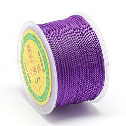 Nylon Threads, Milan Cords/Twisted Cords, Dark Violet, 1.5~2mm, about 54.68 yards(50m)/roll