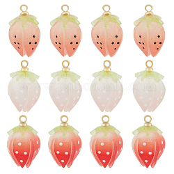 DICOSMETIC 12Pcs 3 Colors Enamel Rose Pendant June Birth Flower Pendant Rose Bud Charm Flower Pendant Brass Loops Drop Dangle Pendants for DIY Jewelry Making Craft Valentines Gift, Hole: 1.6mm