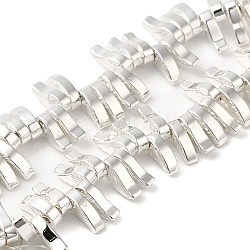 Chapelets de perles hématite synthétique sans magnétique, feuille, top foré, Plaqué Argent, 8x4x2.5mm, Trou: 0.9mm, Environ 184 pcs/chapelet, 16.93'' (43 cm)