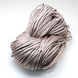 7 âmes intérieures cordes en polyester et spandex, couleur unie, pour la fabrication de bracelets en corde, brun rosé, 4~5mm, environ 109.36 yards (100m)/paquet, 420~500g / bundle