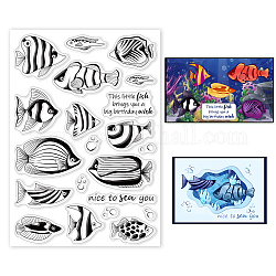 Globleland Sea World Meeresfische, transparente Stempel für die Kartenherstellung, dekorative tropische Fische, transparente Silikonstempel für DIY-Scrapbooking-Zubehör, Prägepapier, Karten, Album, Dekoration, Basteln