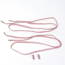 Шнурки из эластичной пряжи из спандекса, с алюминиевыми пряжками, плоский, розовые, 18~1020x6~8x1.5~8 мм, 4 шт / комплект