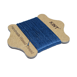 Waxed Nylon Cord, Marine Blue, 0.55mm, about 21.87 yards(20m)/card