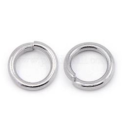 Anelli di salto in lega, anelli di salto aperti, platino, 18 gauge, 8x1mm, diametro interno: 6mm, Foro: 6 mm