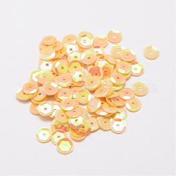 Perles de paillette en plastique, perles de paillettes semi-calottes, le trou central, champagne jaune, 12x0.5mm, Trou: 1mm