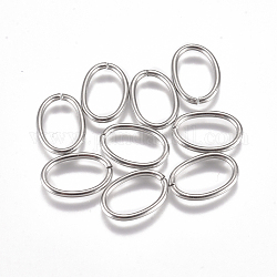 304 anelli di salto in acciaio inox, anelli di salto aperti, ovale, colore acciaio inossidabile, 16 gauge, 13x9x1.2mm, diametro interno: 10.5x6.5mm