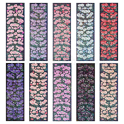Chgcraft 20 fogli 10 colori adesivi rosa in pvc impermeabile stile laser, per scrapbooking diy, decorazione dell'album fotografico, colore misto, 189x55x0.1mm, adesivo rosa: 3~12x4~27 mm, 2 fogli / colore