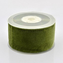 Ruban de velours en polyester pour emballage de cadeaux et décoration de festival, olive, 2 pouce (50 mm), environ 20yards / rouleau (18.29m / rouleau)