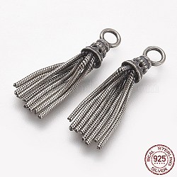 Pendenti in argento sterling tailandese, nappa, argento antico, 23.5x4.5mm, Foro: 2.5 mm