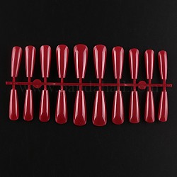 Einfarbiger Kunststoff nahtloser Zeh falscher Nagel, üben Maniküre Nagelkunstwerkzeug, Schamottestein, 26~32x6~13 mm, 20 Stück / Set.