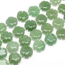 Natural Green Aventurine Flower Bead Strands, 16x6mm, Hole: 1mm, about 23pcs/strand, 15.74inch