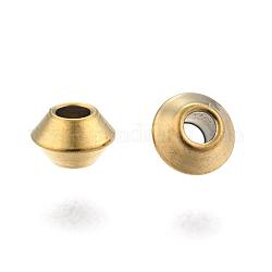 Flat Round Ion Plating(IP) 304 Stainless Steel Spacer Beads, Golden, 4x2mm, Hole: 1.2mm