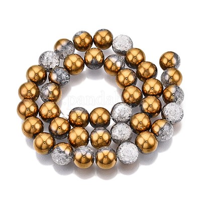 Гальванизированные нити стеклянных бусин с эффектом кракле X-EGLA-N014-10mm-04-1