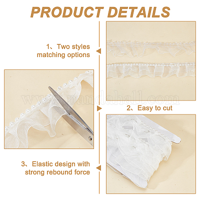 5 ярд атласного шифона с двойной кружевной отделкой OCOR-FG0001-70-1