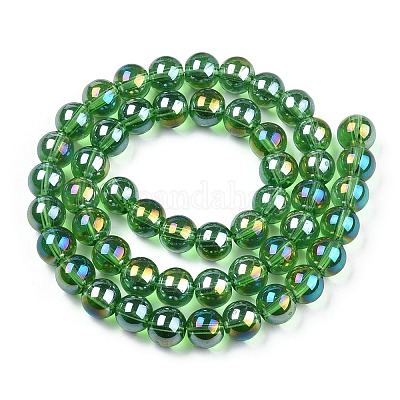 Гальванизируйте прозрачное стекло бисер нитей GLAA-T032-T8mm-AB07-1