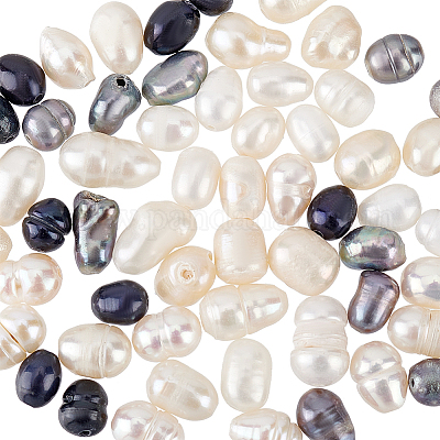 60 шт. 6 вида бусин из натурального культивированного пресноводного жемчуга PEAR-WR0001-03-1