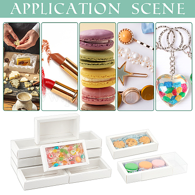 Складные ящики для бумаги с прозрачной пластиковой крышкой CON-WH0095-68A-03-1