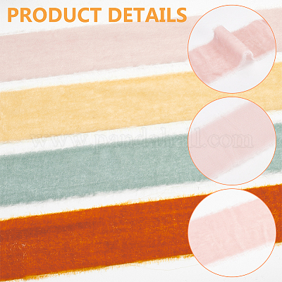 4 ярд двухцветной бахромчатой бархатной ленты SRIB-WR0001-08A-1